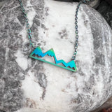 Blue Green Mountain Range Necklace