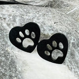 Heart Paw Stud Earrings