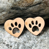 Heart Paw Stud Earrings