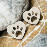 Heart Paw Stud Earrings