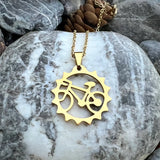 Round Bicycle Necklace