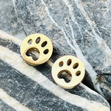 Round Paw Stud Earrings