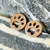 Round Paw Stud Earrings