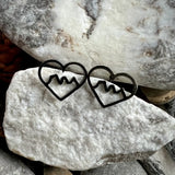 Three Sisters Heart Stud Earrings