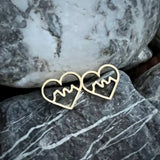 Three Sisters Heart Stud Earrings