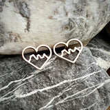 Three Sisters Heart Stud Earrings