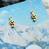 Treble Clef Stud Earrings