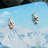 Treble Clef Stud Earrings