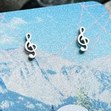 Treble Clef Stud Earrings