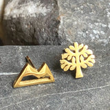 Tree and Mountain Stud Earrings