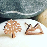 Tree and Mountain Stud Earrings