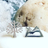 Tree and Mountain Stud Earrings