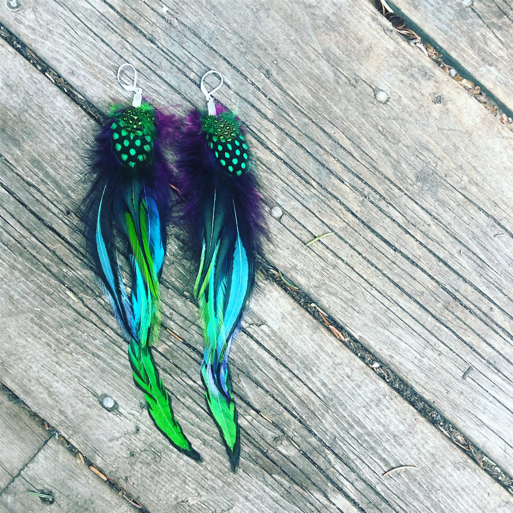Purple, Blue & Green Earrings