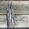 "HoopWest" White with Burgundy Grizzly Feather Earrings