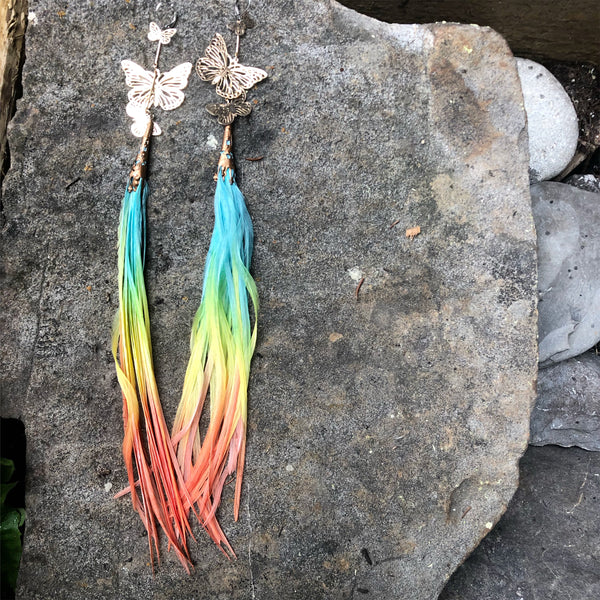 "HoopWest" Butterfly Rainbow Earrings