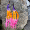 "HoopWest" Purple, Orange & Pink Fade Earrings