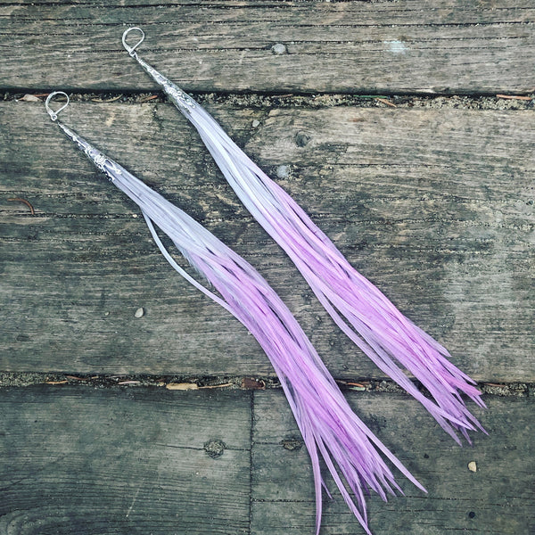 "HoopWest" Grey & Lilac Fade Earrings