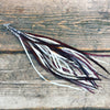 "HoopWest" White with Burgundy Grizzly Feather Earrings