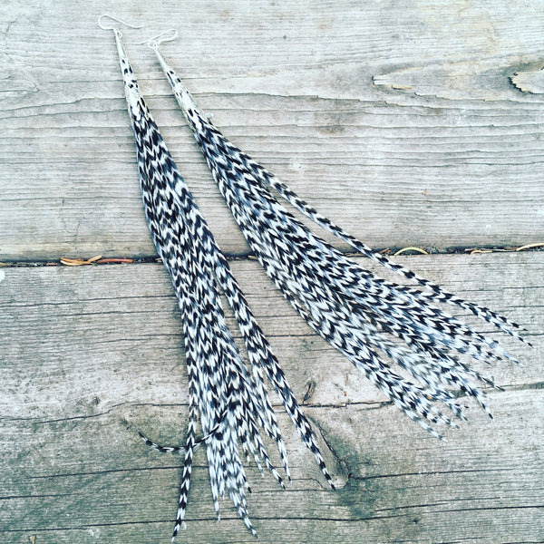 "HoopWest" Grizzly Feather Earrings