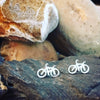Stainless steel bike pair stud earrings