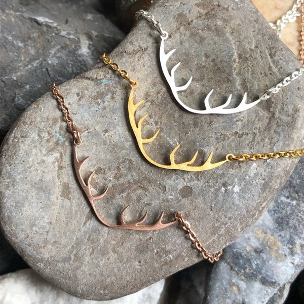 Antler stainless steel necklace