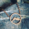Round open work mountain peak silver gold or rose gold stainless steel pendant necklace
