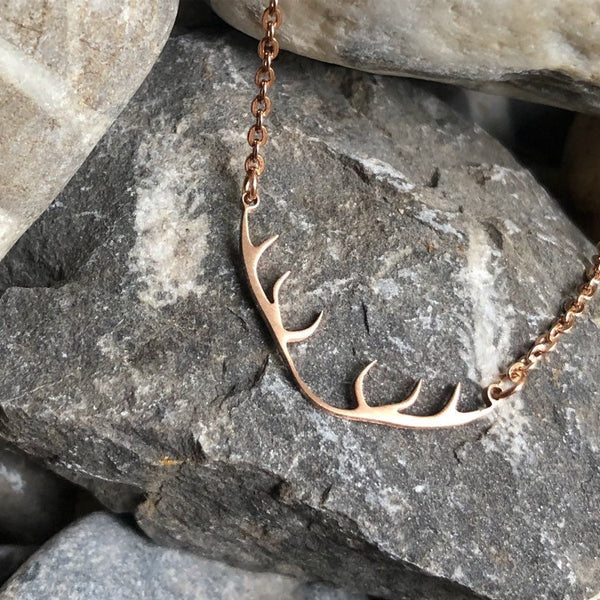 Antler stainless steel necklace