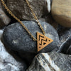 Single peak mountain chevron stainless steel necklace