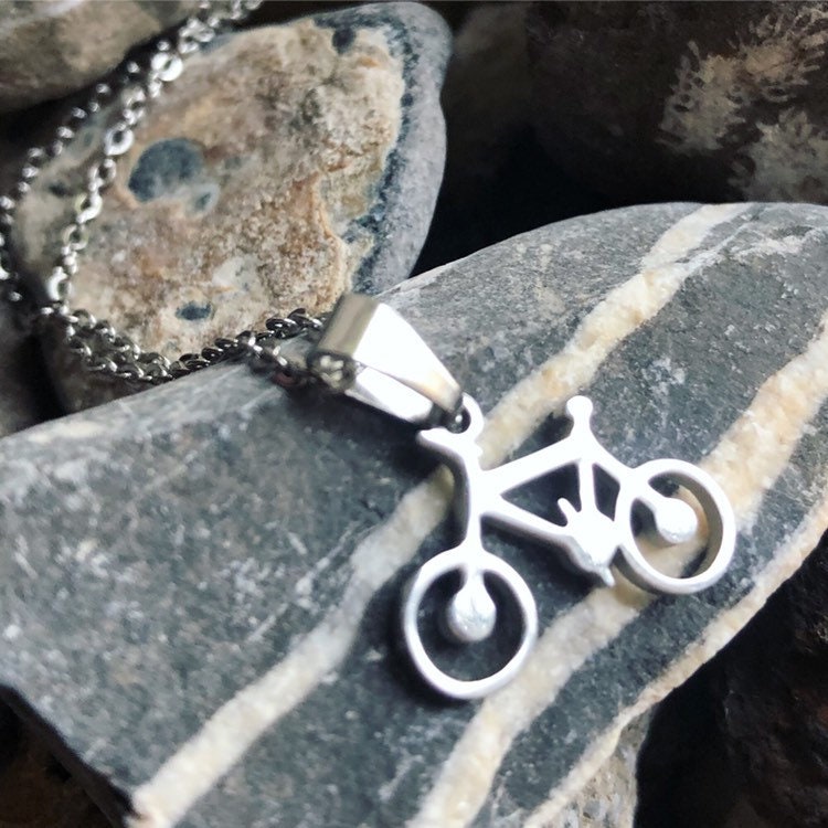 Bicycle stainless steel necklace