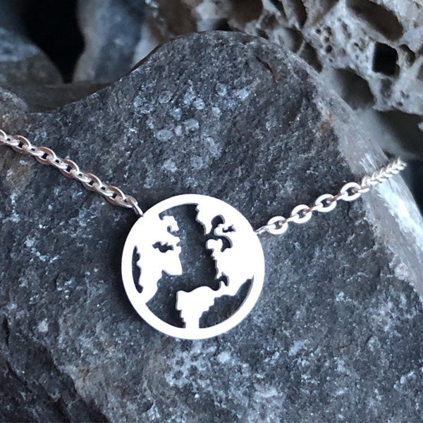 Globe stainless steel necklace