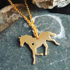 Stainless steel horse lover necklace