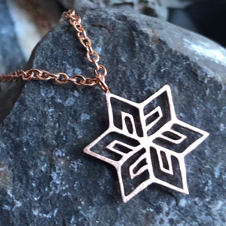 Stainless steel snowflake necklace