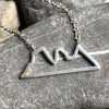 Three sisters mountain range stainless steel necklace