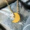 Stainless steel floating moon star necklace