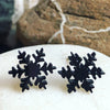 Stainless steel snowflake stud earrings