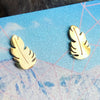 Stainless steel feather stud earrings