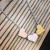 Three floating hearts stainless steel necklace