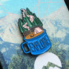 Explore outdoors coffee cup enamelled pin