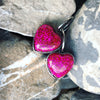 Stainless steel dangle drop glitter resin heart earrings