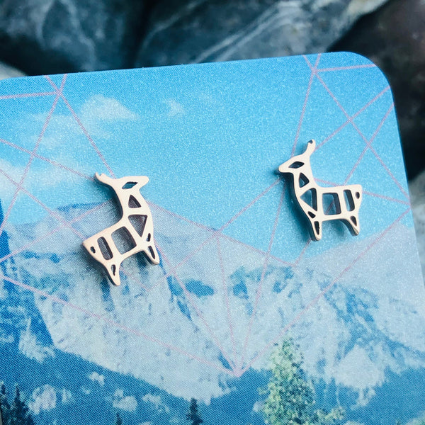 Stainless steel llama stud earrings