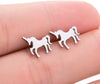 Stainless steel unicorn stud earrings