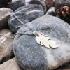 Stainless steel feather necklace