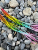 Pastel rainbow ombré long mixed solid grizzly feather earrings