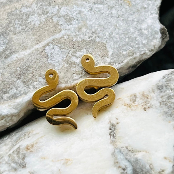 Stainless steel snake serpent stud earrings