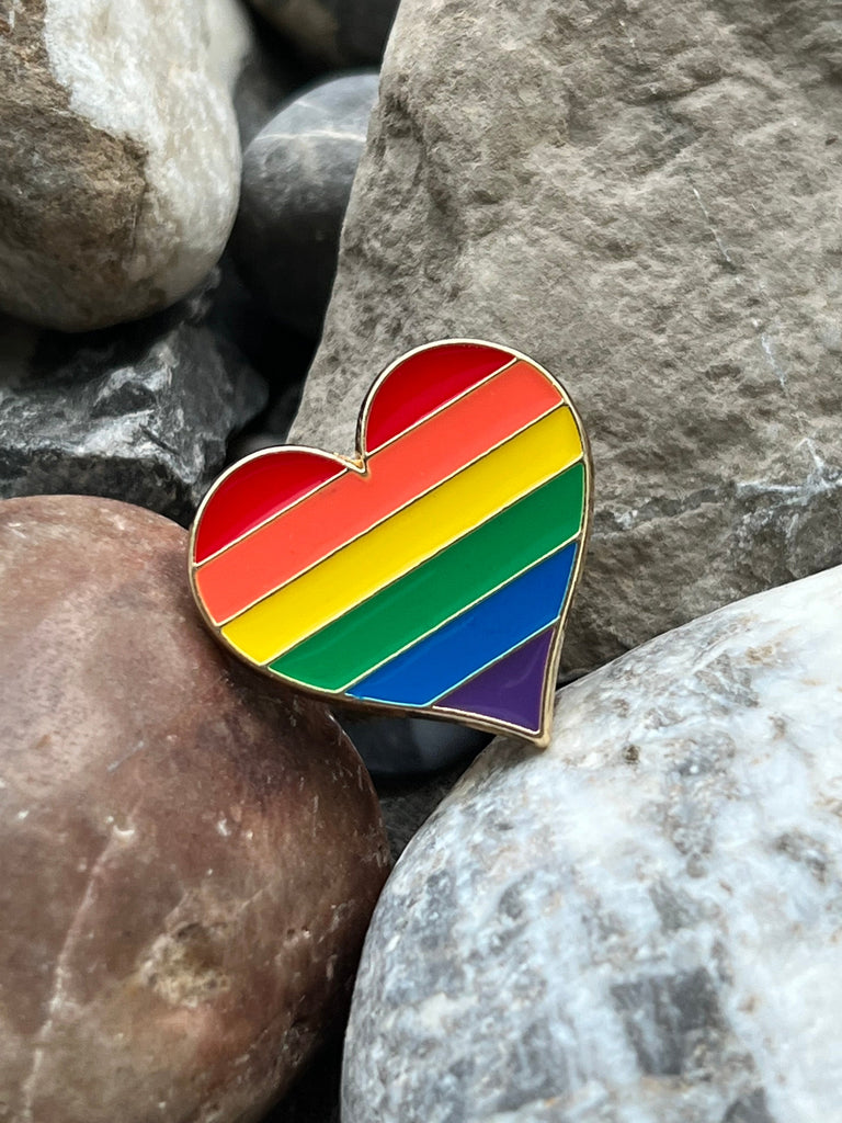 Rainbow Heart enamelled pin