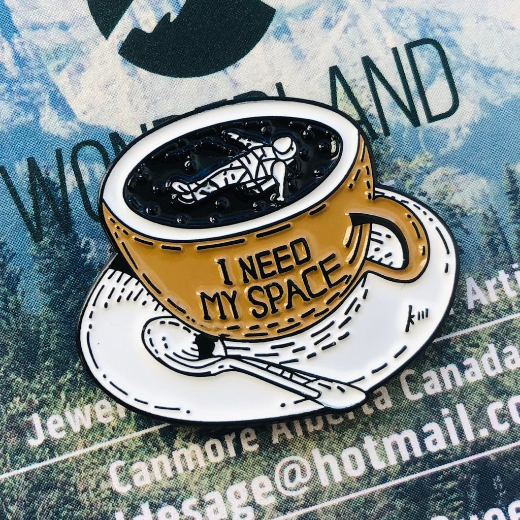 Spaceman Coffee enamelled pin