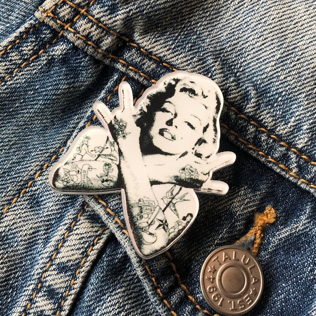 Tattoo Marilyn Monroe acrylic pin fun Hollywood icons