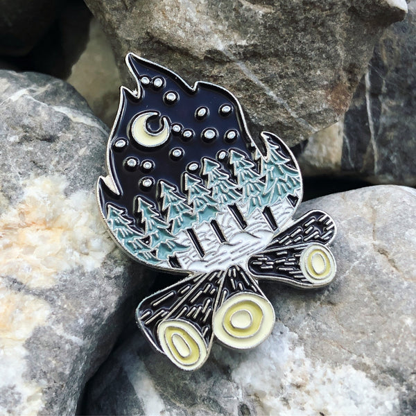 Campfire Nightsky enamelled pin