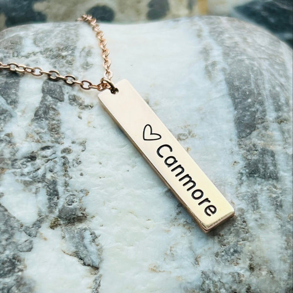 Stainless steel Canmore bar necklace