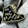 Let's Go Hiking enamelled pin